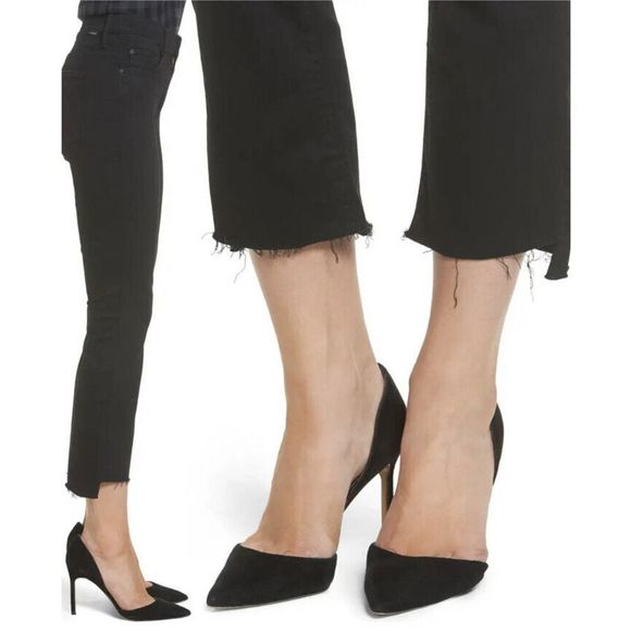 Mother Denim The Insider Crop Two Step Fray Not Guilty Black Jeans Women’s Sz 26 - Picture 2 of 12